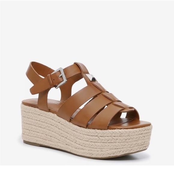 Marc Fisher Joven Leather Espadrille Wedges 8 - Picture 1 of 5